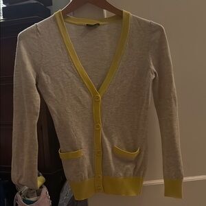 Theory Yellow Trim Cardigan
